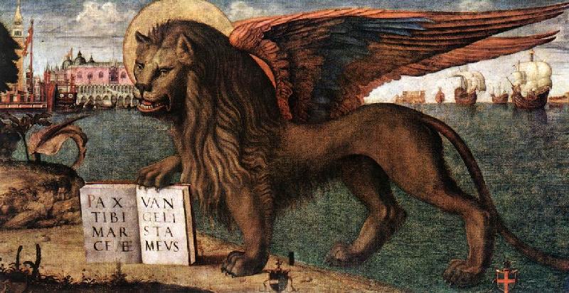 CARPACCIO, Vittore The Lion of St Mark (detail) dsf oil painting image
